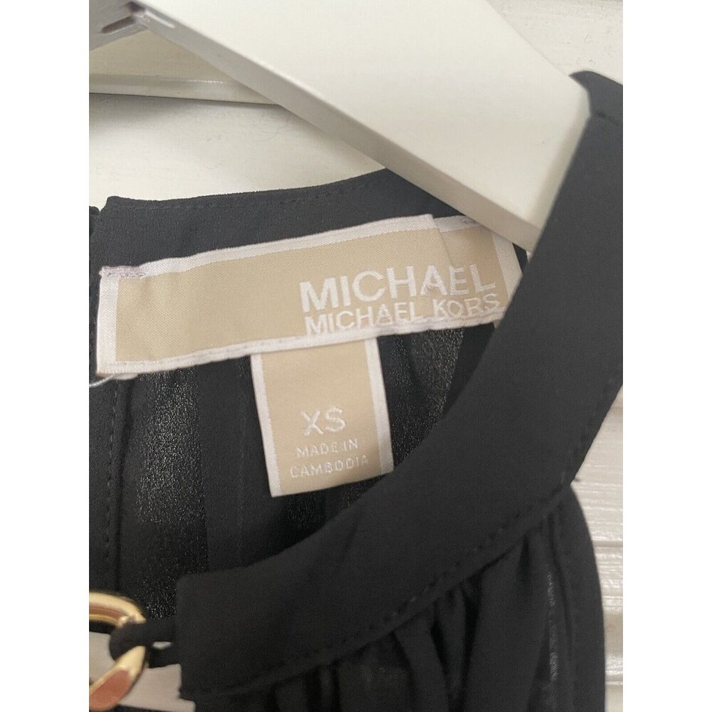 Michael Kors Cold-Shoulder Hank Hem Top Chain Neck XS NWOT - Picture 2 of 5